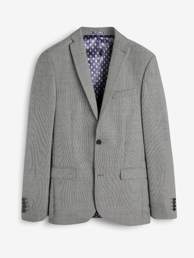 Grey Signature Empire Mills 100% Wool Birdseye Suit Jacket - Image 7 of 8