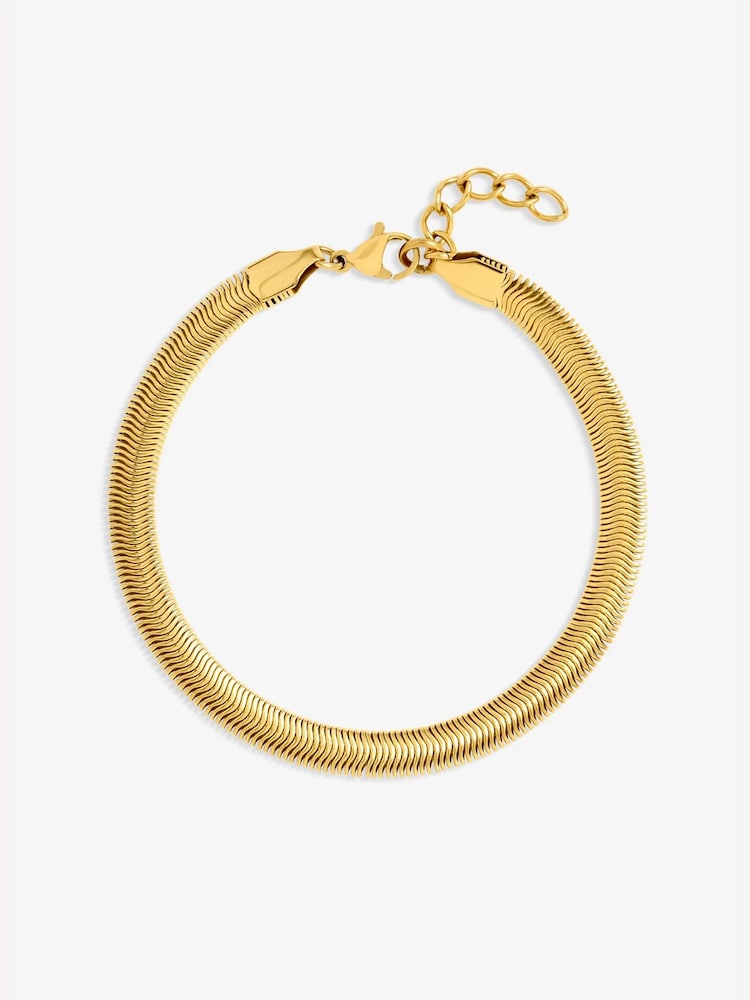 Jon Richard Gold Tone Snake Chain Stainless Steel Bracelet - Image 1 of 2 Jon Richard Gold Tone Snake Chain Stainless Steel Bracelet - Image 1 of 2