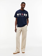 Tommy Jeans Blue Back Logo Relaxed Jersey T-Shirt - Image 3 of 5