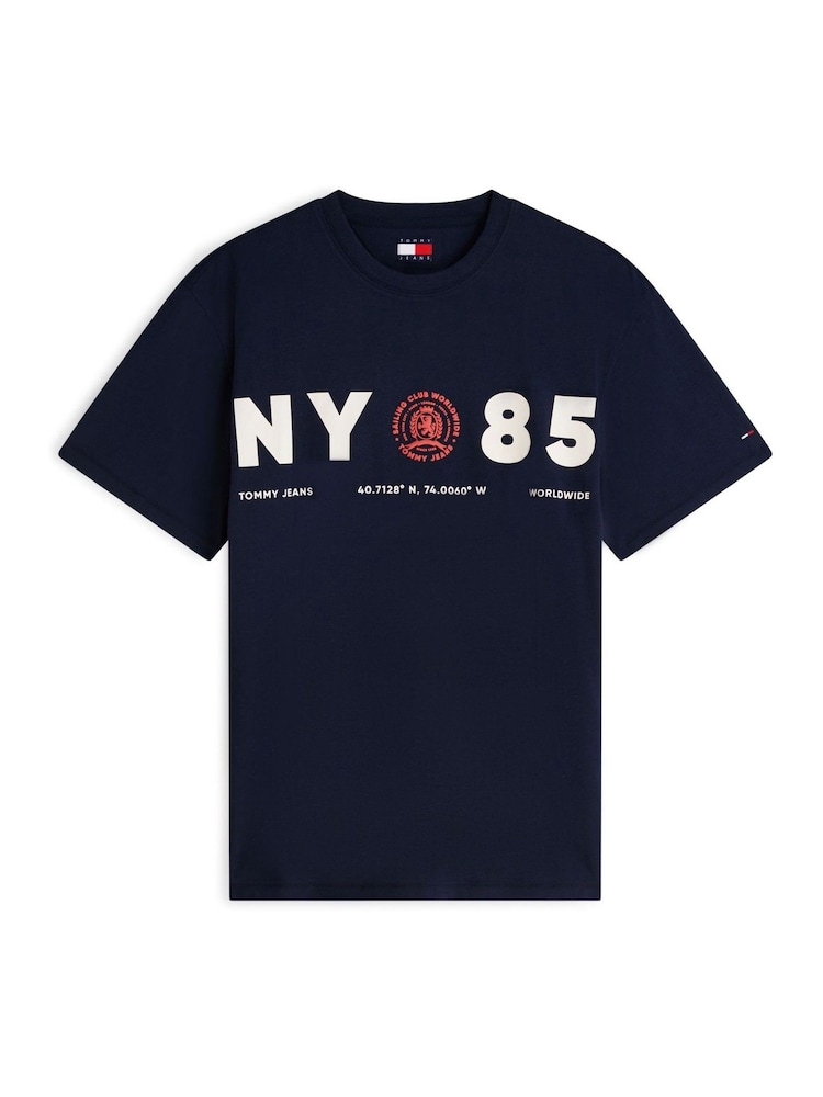 Tommy Jeans Blue Back Logo Relaxed Jersey T-Shirt - Image 5 of 5