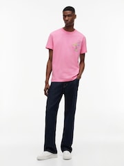 Tommy Jeans Pink Signature Logo Crew Neck T-Shirt - Image 3 of 5