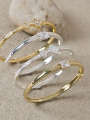 Jon Richard Silver Tone Zirconia Polished Bangle - Image 4 of 4
