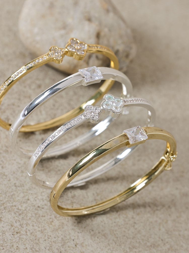 Jon Richard Silver Tone Zirconia Polished Bangle - Image 4 of 4 Jon Richard Silver Tone Zirconia Polished Bangle - Image 4 of 4