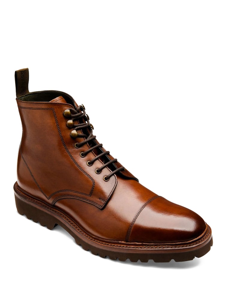 Loake Cedar Toe Cap Derby Brown Boots - Image 2 of 3