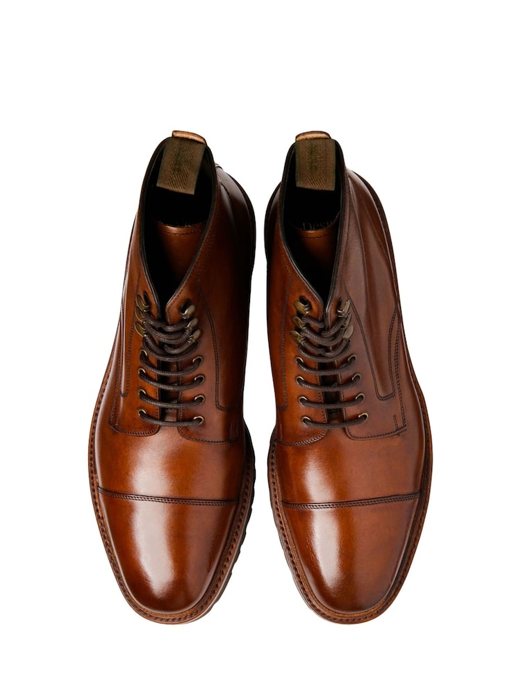 Loake Cedar Toe Cap Derby Brown Boots - Image 3 of 3