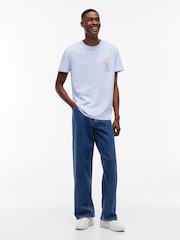 Tommy Jeans Blue Signature Logo Crew Neck T-Shirt - Image 3 of 5