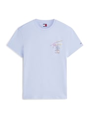 Tommy Jeans Blue Signature Logo Crew Neck T-Shirt - Image 5 of 5