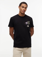 Tommy Jeans Black Signature Logo Crew Neck T-Shirt - Image 1 of 5