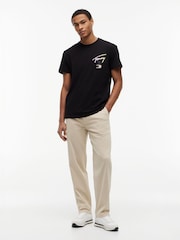 Tommy Jeans Black Signature Logo Crew Neck T-Shirt - Image 3 of 5