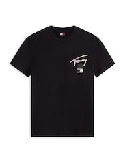 Tommy Jeans Black Signature Logo Crew Neck T-Shirt - Image 5 of 5