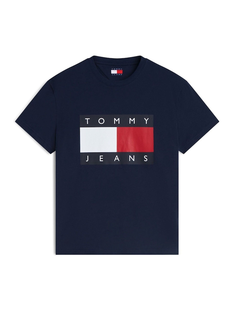 Tommy Jeans Navy Blue Flag Badge Crew Neck T-Shirt - Image 5 of 5