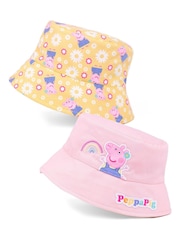 Vanilla Underground Pink/Yellow Kids Peppa Pig Reversible Bucket Hat - Image 1 of 6
