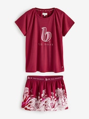 B by Ted Baker Viscose Linen Blend Shorts Pyjama Set - Image 6 of 11