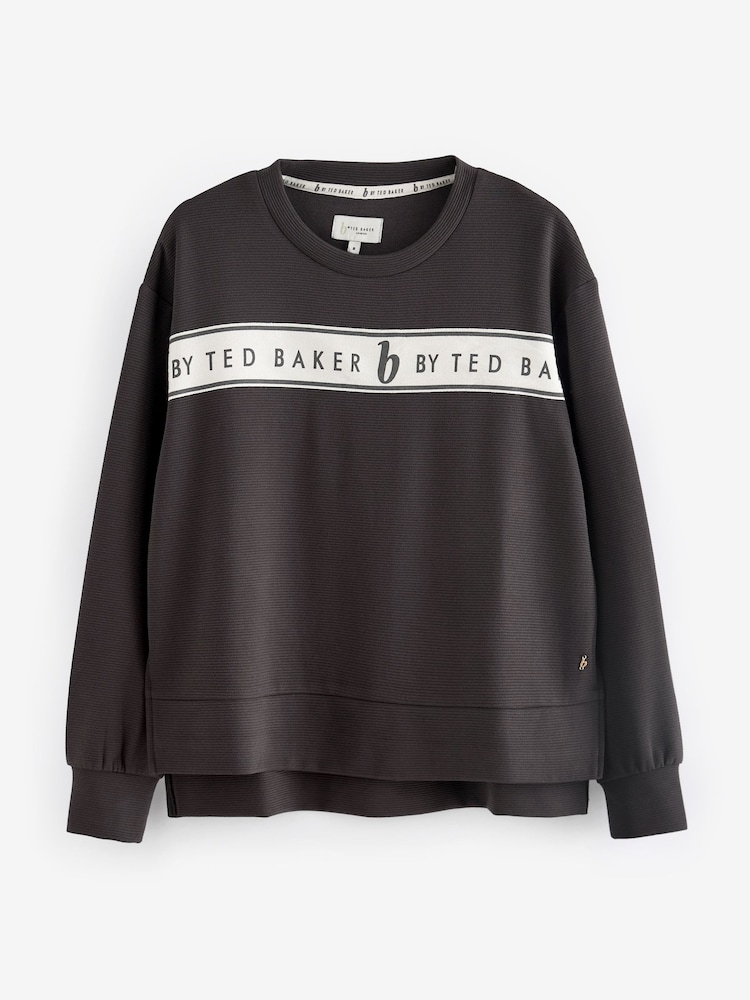 Anthrazitgrau - B by Ted Baker Geripptes Freizeit-Top - Image 5 of 6