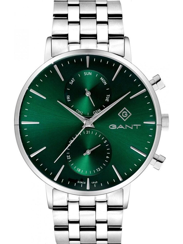 GANT Silver Tone/Green Park Hill Day-Date II Stainless Steel Quartz Watch - Image 1 of 6