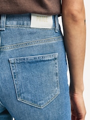Paige Blue Sasha Distressed Wide Leg Cotton Jeans - Image 6 of 9