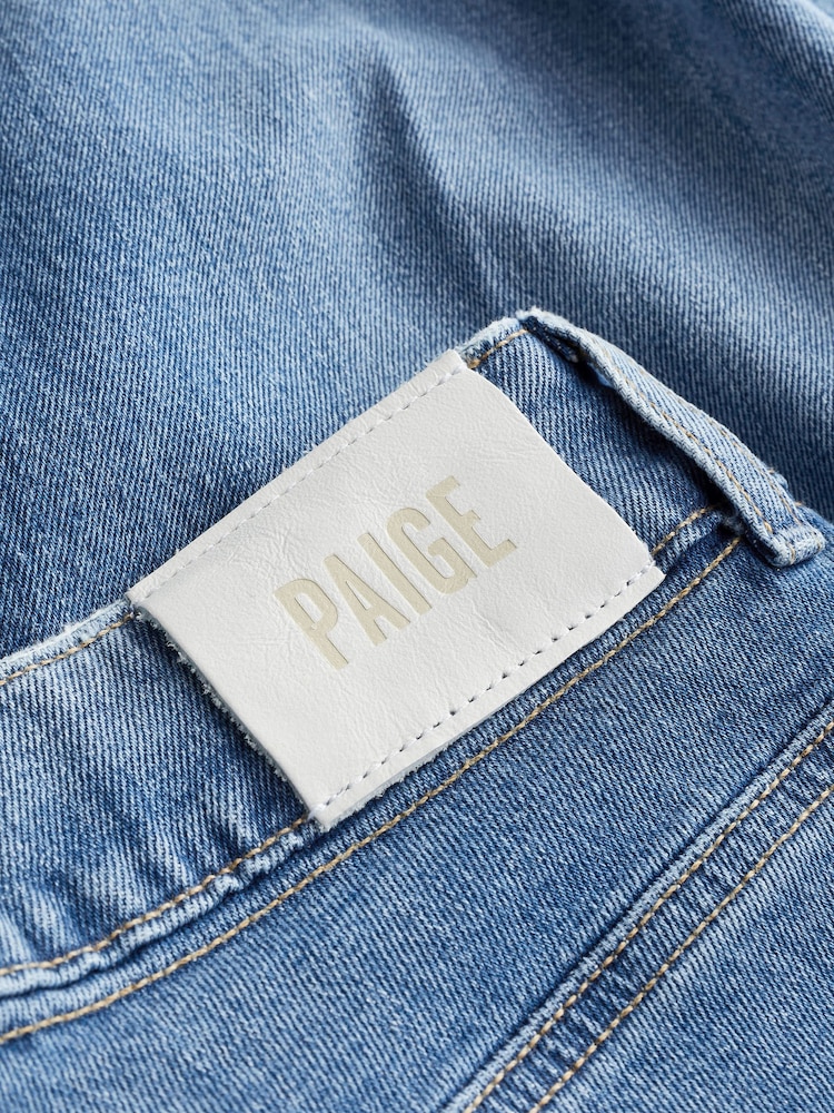 Paige Blue Sasha Distressed Wide Leg Cotton Jeans - Image 9 of 9