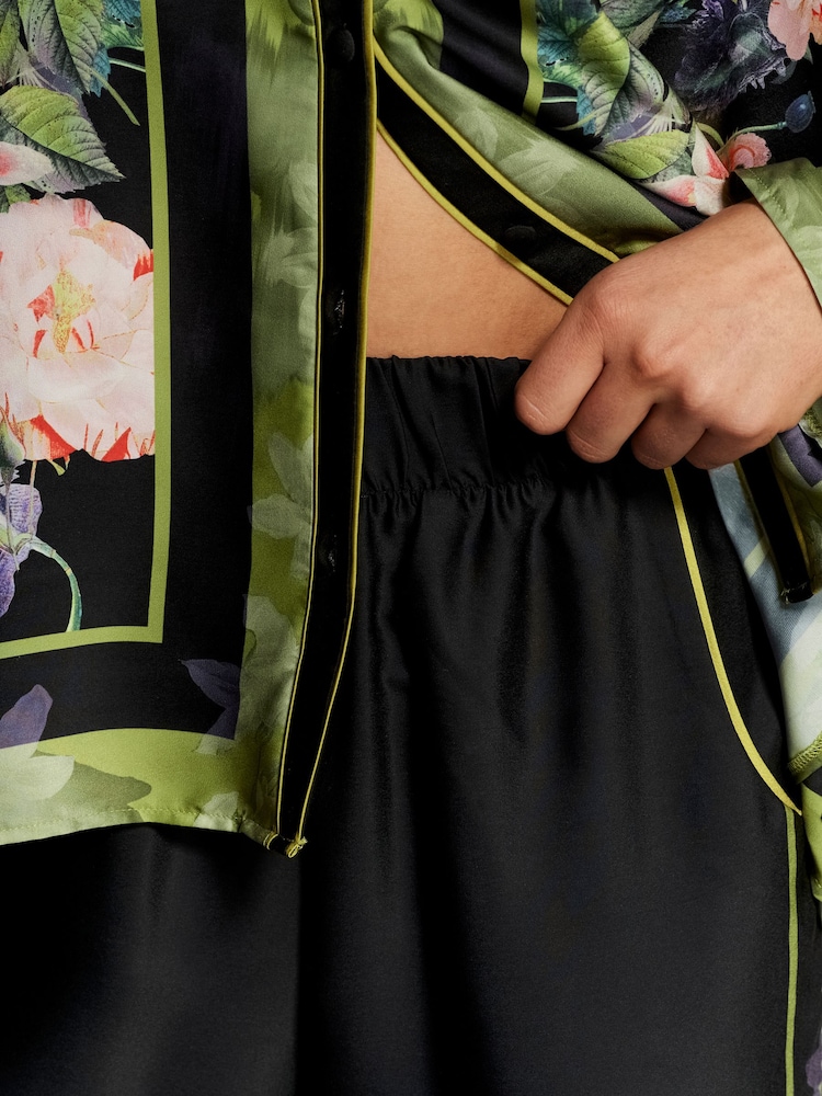 B By Ted Baker Floral Satin Button Through Pyjamas - Image 4 of 8