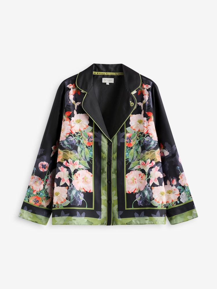 B By Ted Baker Floral Satin Button Through Pyjamas - Image 6 of 8