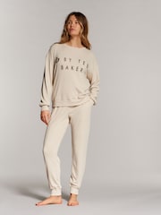 B By Ted Baker Waffle Crew Jumper Jogger Pyjamas Set - Image 1 of 9