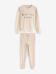 B By Ted Baker Waffle Crew Jumper Jogger Pyjamas Set - Image 6 of 9