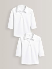 White Cotton Stretch 3/4 Sleeve School Jersey Blouses 2 Pack (3-16yrs) - Image 1 of 4