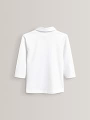 White Cotton Stretch 3/4 Sleeve School Jersey Blouses 2 Pack (3-16yrs) - Image 3 of 4