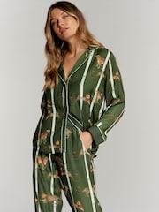 Grün - B by Ted Baker – Pyjama aus Satin mit Blumenmuster und Knopfleiste - Bild 2 von 11