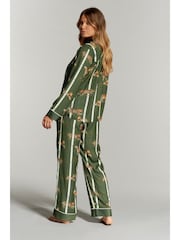 Grün - B by Ted Baker – Pyjama aus Satin mit Blumenmuster und Knopfleiste - Bild 4 von 11