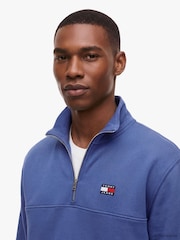 Tommy Jeans Blue Tommy Badge Quarter-Zip Sweatshirt - Image 3 of 6