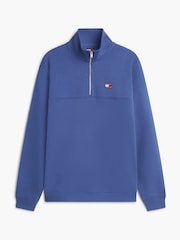 Tommy Jeans Blue Tommy Badge Quarter-Zip Sweatshirt - Image 5 of 6