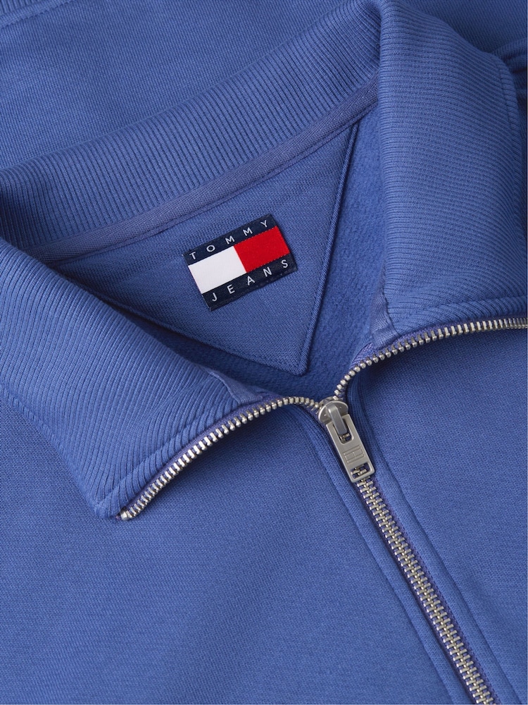 Tommy Jeans Blue Tommy Badge Quarter-Zip Sweatshirt - Image 6 of 6 Tommy Jeans Blue Tommy Badge Quarter-Zip Sweatshirt - Image 6 of 6
