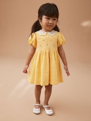 Желтый - Кружевное платье с воротником и сборками (3mths-8yrs) - Изображение 2 из 8