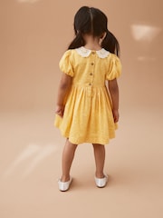 Желтый - Кружевное платье с воротником и сборками (3mths-8yrs) - Изображение 3 из 8