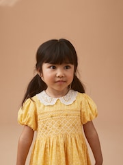 Желтый - Кружевное платье с воротником и сборками (3mths-8yrs) - Изображение 4 из 8