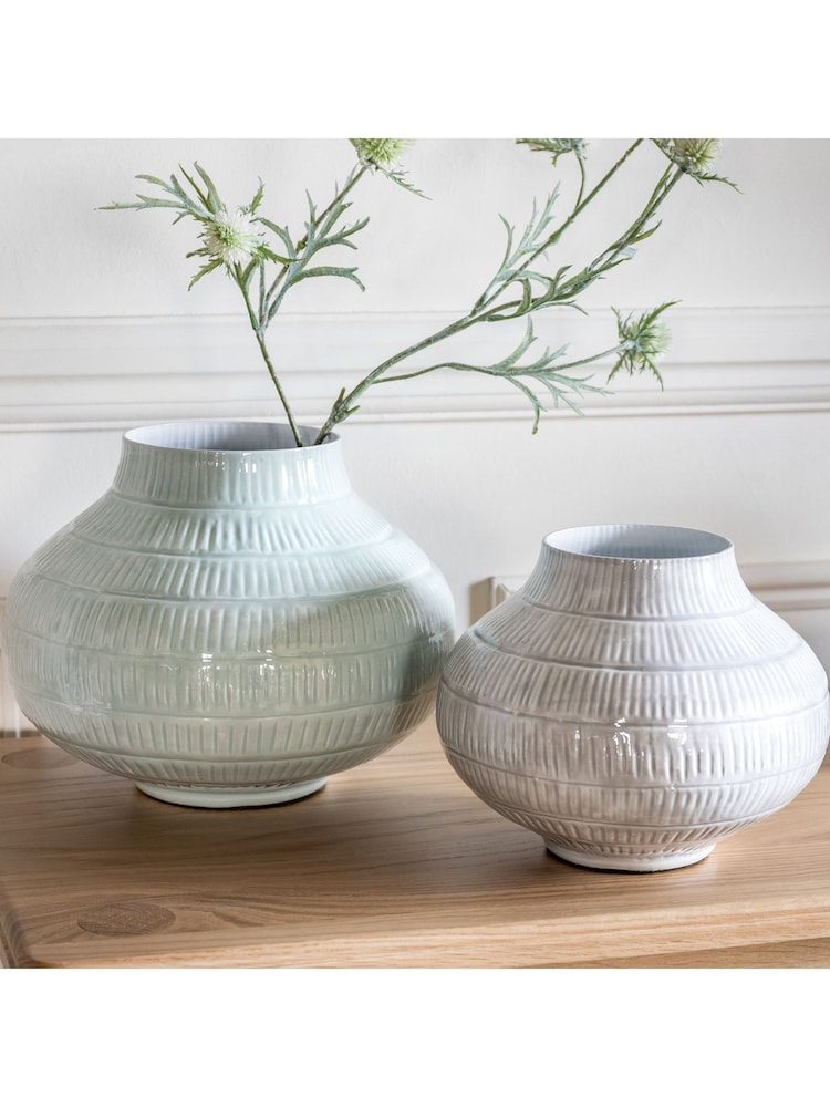 Gallery Home Green Large Pale Sage Napa Textured Vase - Image 1 of 4