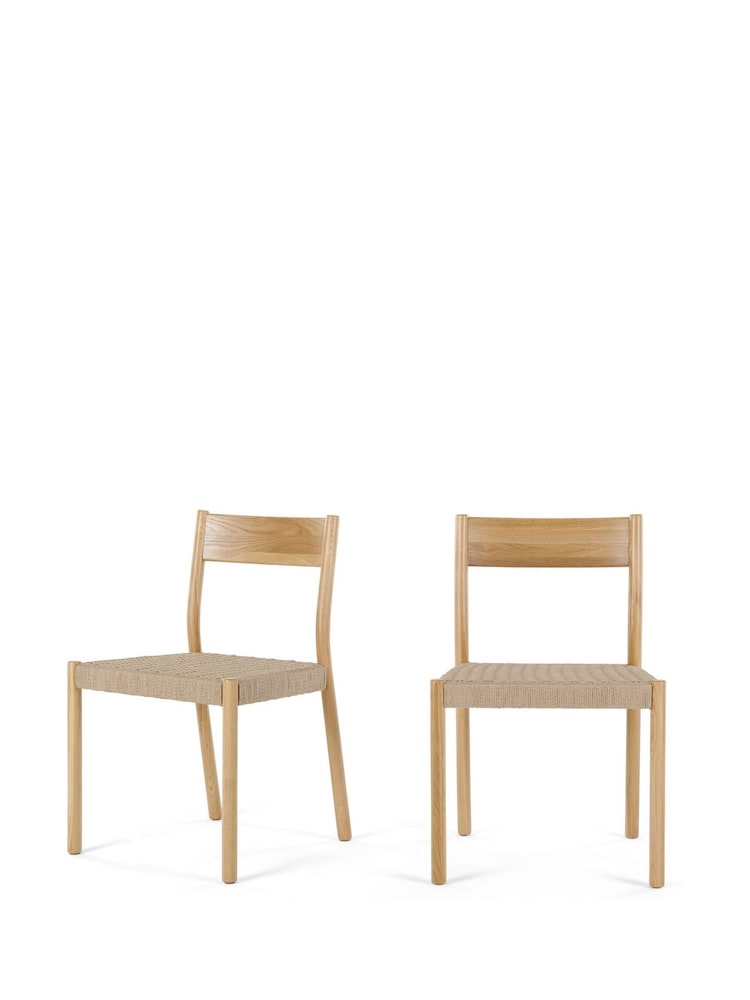 MADE.COM Set of 2 Natural Rhye Dining Chair - Image 1 of 4