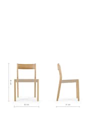 MADE.COM Set of 2 Natural Rhye Dining Chair - Image 4 of 4