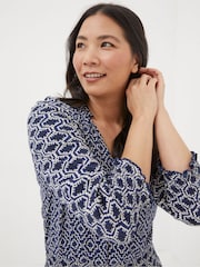FatFace Blue Amba Patchwork Geo Jersey Dress - Image 2 of 3