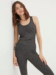 FatFace Elowen Grey Print Crop Top - Image 1 of 6