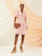 FatFace Tulip Natural Floral Tile Dress - Image 1 of 8