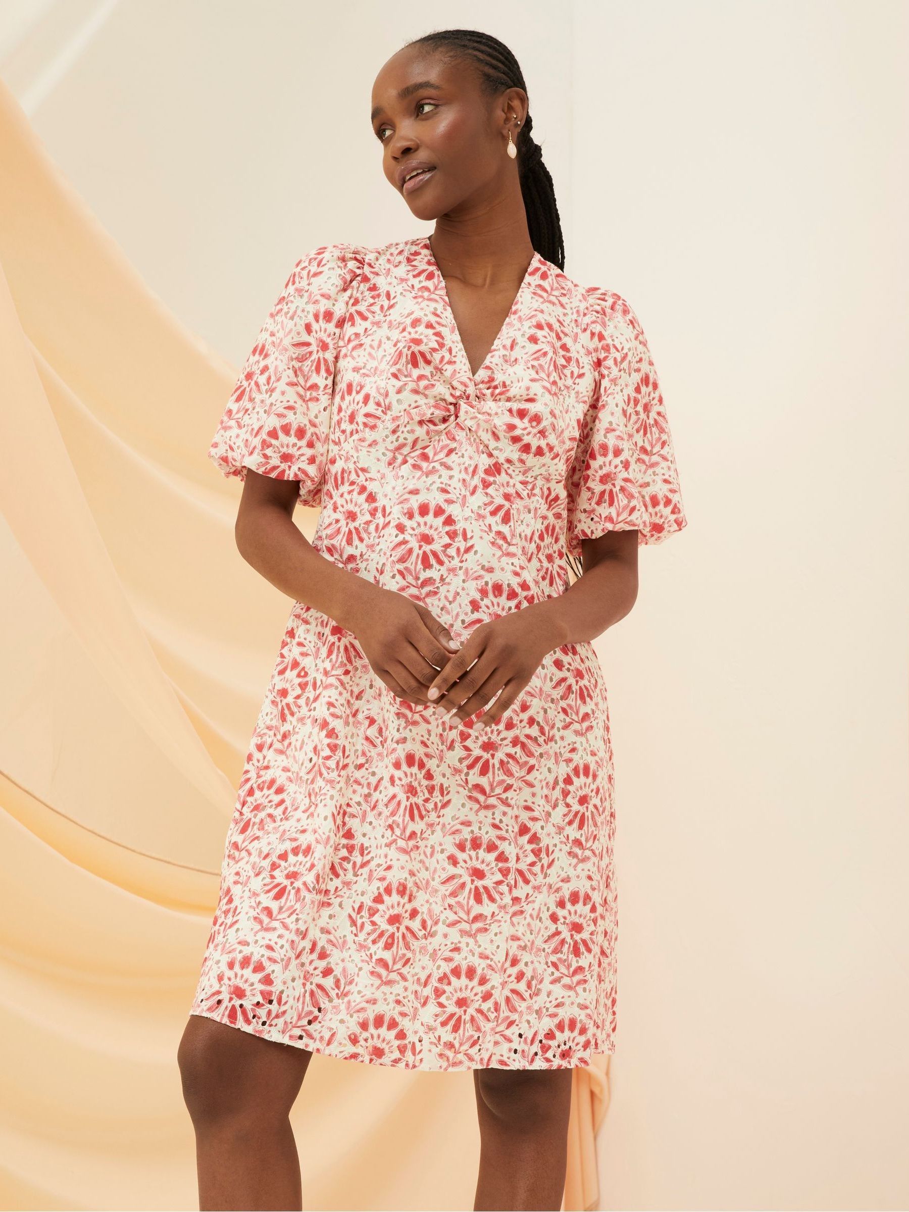 Buy FatFace Tulip Natural Floral Tile Dress from the Next UK