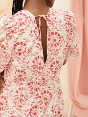 FatFace Tulip Natural Floral Tile Dress - Image 6 of 8