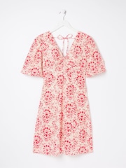 FatFace Tulip Natural Floral Tile Dress - Image 8 of 8