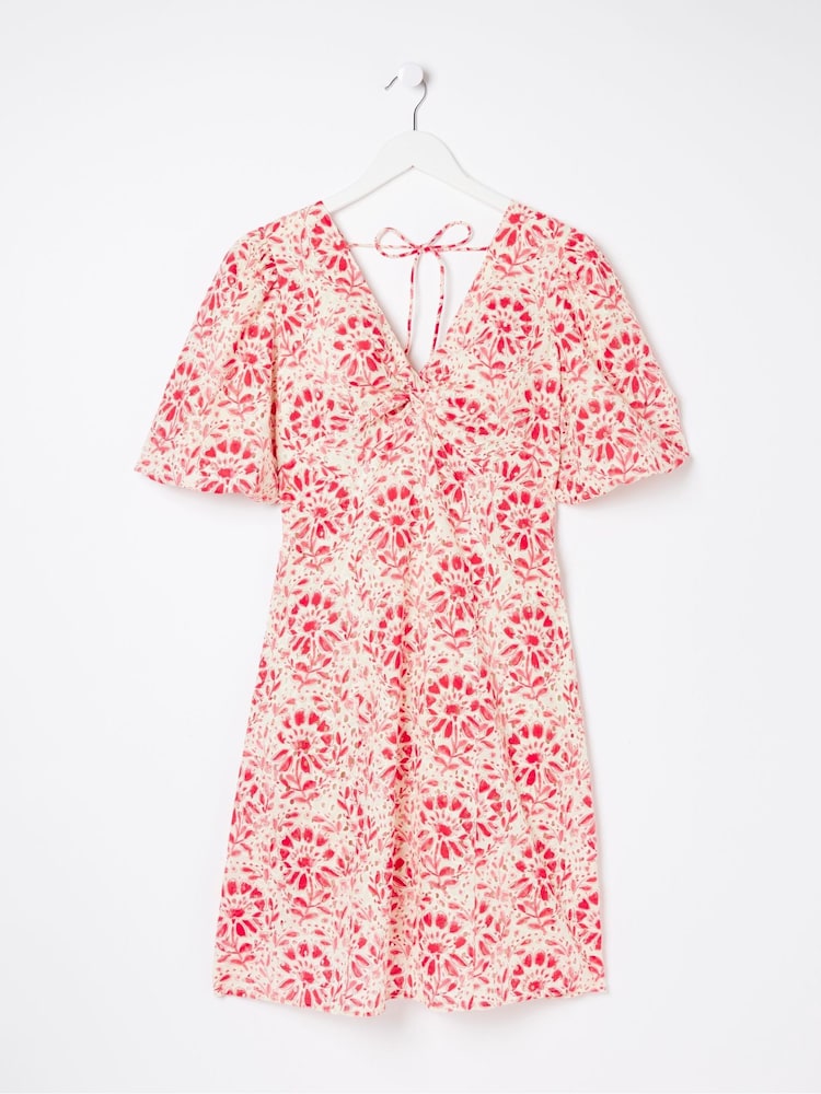 FatFace Tulip Natural Floral Tile Dress - Image 8 of 8