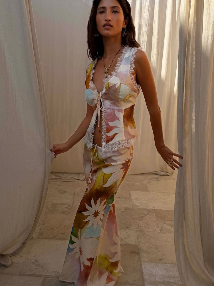 Never Fully Dressed Pink Abstract Soleil Mabel Skirt - Image 1 of 4