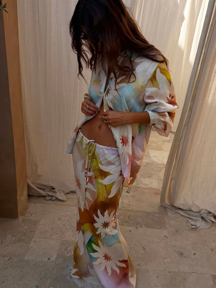 Never Fully Dressed Pink Abstract Soleil Mabel Skirt - Image 2 of 4