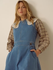 Monsoon Blue Ella Sleeveless Denim Midi Dress - Image 3 of 6