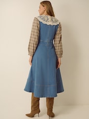 Monsoon Blue Ella Sleeveless Denim Midi Dress - Image 4 of 6