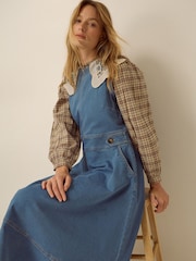 Monsoon Blue Ella Sleeveless Denim Midi Dress - Image 5 of 6